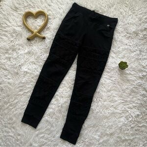 Black Embroidered Track Pants